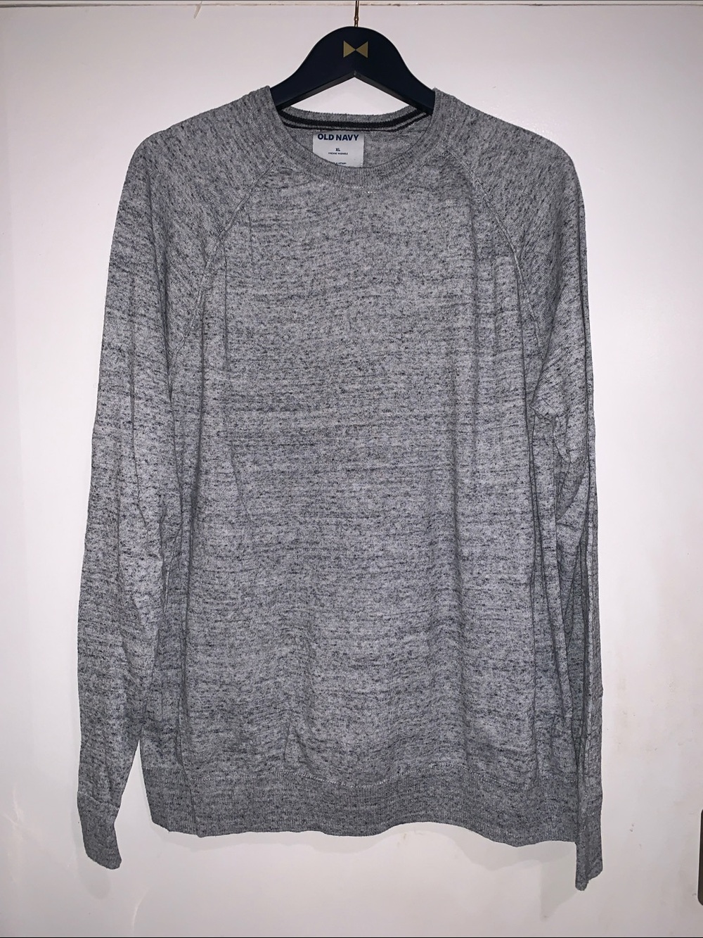 Old Navy Men's Heather Gray Long-Sleeve Crewneck Sweater